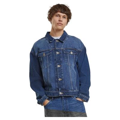 Build Your Brand Denim Jacket Heavy Ounce Boxy New Mid