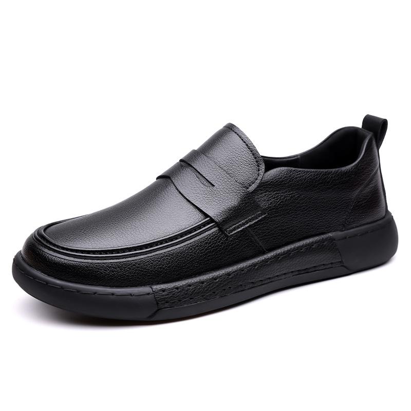 Fashion Spring Autumn Solid Color Loafers Men Fashion Casual Soft Sole Leather Shoes Male Wear-resisting New Designer Dress Shoes Man