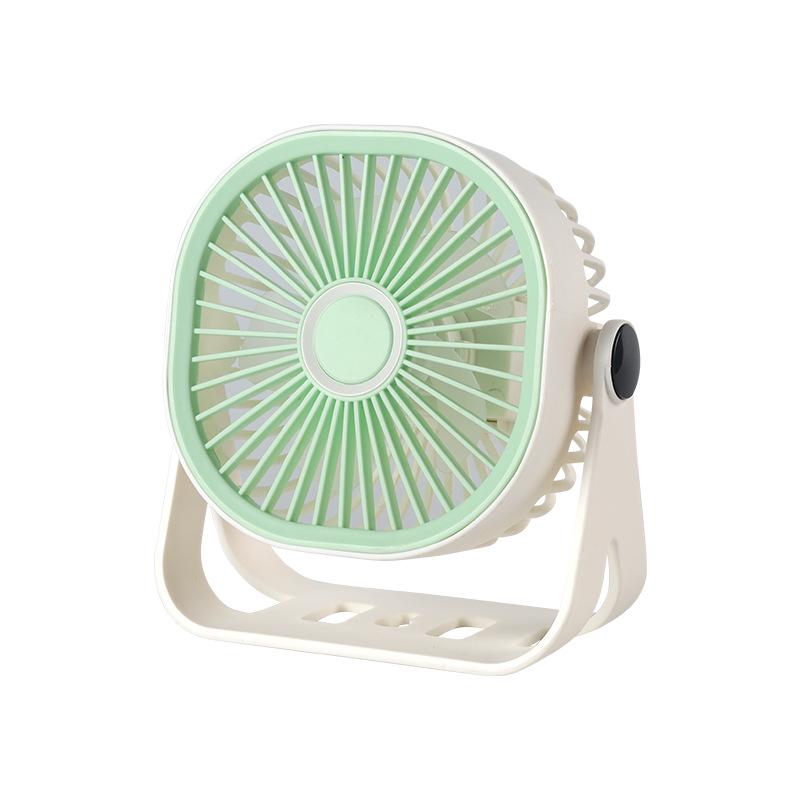 Compact USB Rechargeable Desktop Fan with Strong Wind and Wall-Mount Option for Dorms and Offices