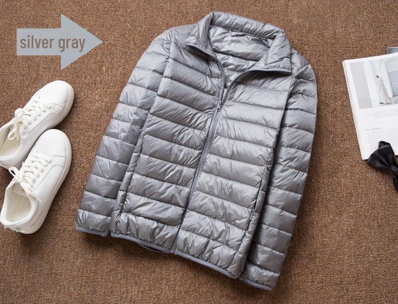 Men's Oversized Hooded Down Jacket - Short, Thin, Stand-up Collar, Large Size