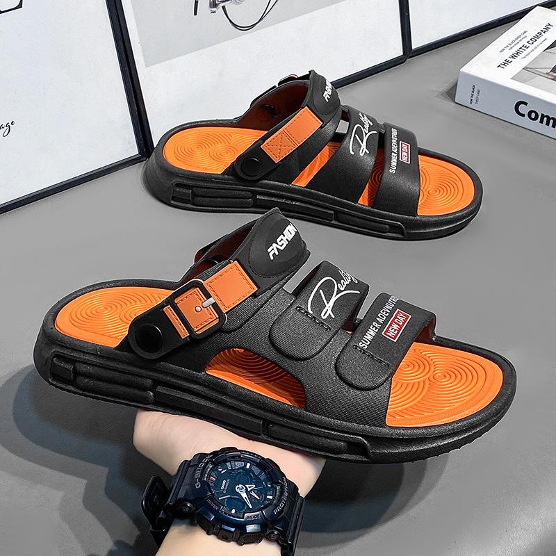 Cool slippers men's 2025 new casual outer wear men's beach two wear one-word drag student sandals slippers