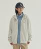 COVERNAT Small Logo Fleece Zip-Up Hoodie Oatmeal