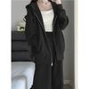 Women's Sporty Casual Fitness Set Spring Autumn Loose Wide Leg Pants Hoodie Jacket Two Piece Suit Comfortable Lazy Style