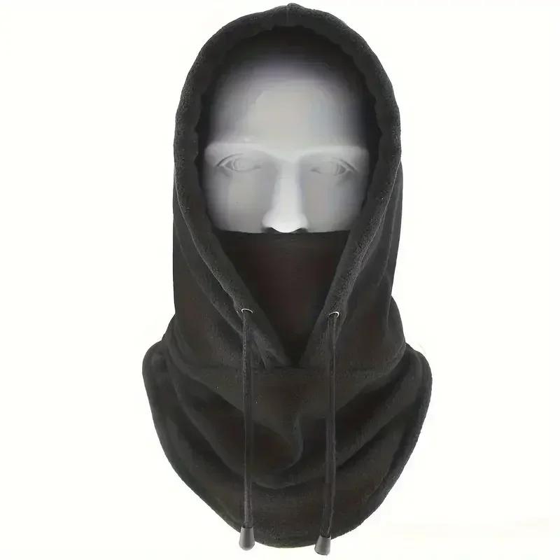

Outdoor Winter Thermal Fleece Balaclava Scarf Ski Face Mask Neck Warmer Snood Hood Hat Windproof Cold Warm Riding Cap Sports чёрный