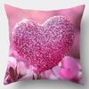 Floral Pillowcase With Sparkling Hearts And Pink Rosesbedroom Sofa Decorative Cushion Cover With Zipper Soft Cushion Cover