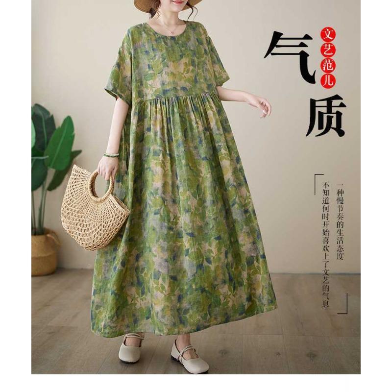 Summer New Round Neck Printed Dresses