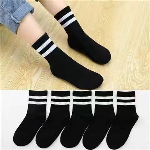 5Paare/Set 3-13 Jahre Baby Mädchen Jungen Lässige Sportsocken Einfarbig Weiche Baumwolle Vier Jahreszeiten Schulsocken Schwarz Weiß Grau Kinder Socken