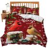 Winter Snowman Three-Piece Quilt Cover 3D Digital Printing Bedding Set Bed Cover