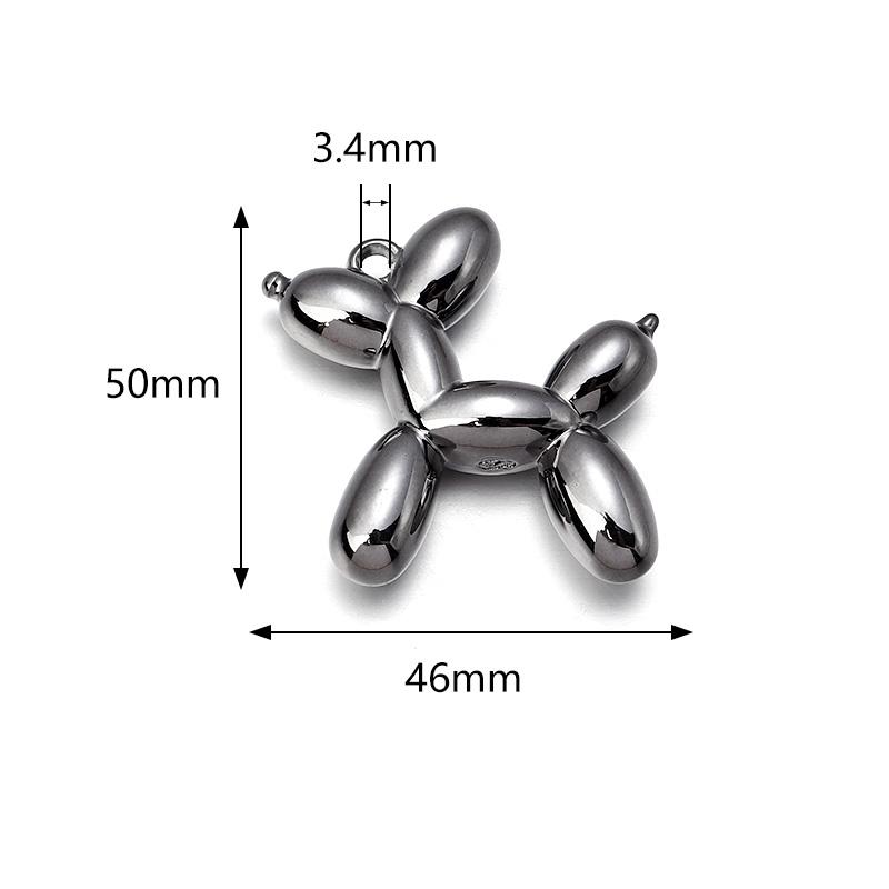 5Pcs Acrylic Pendant Plated Colored Cute Bubble Dog Pendant For DIY Men Women Earrings Necklace Jewelry Accessories Wholesale