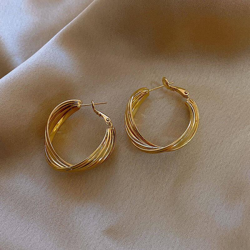 Chic Irregular Metal Circle Earrings for Women – Luxe, Unique Design, Trendsetter Style, Bold Hoop.