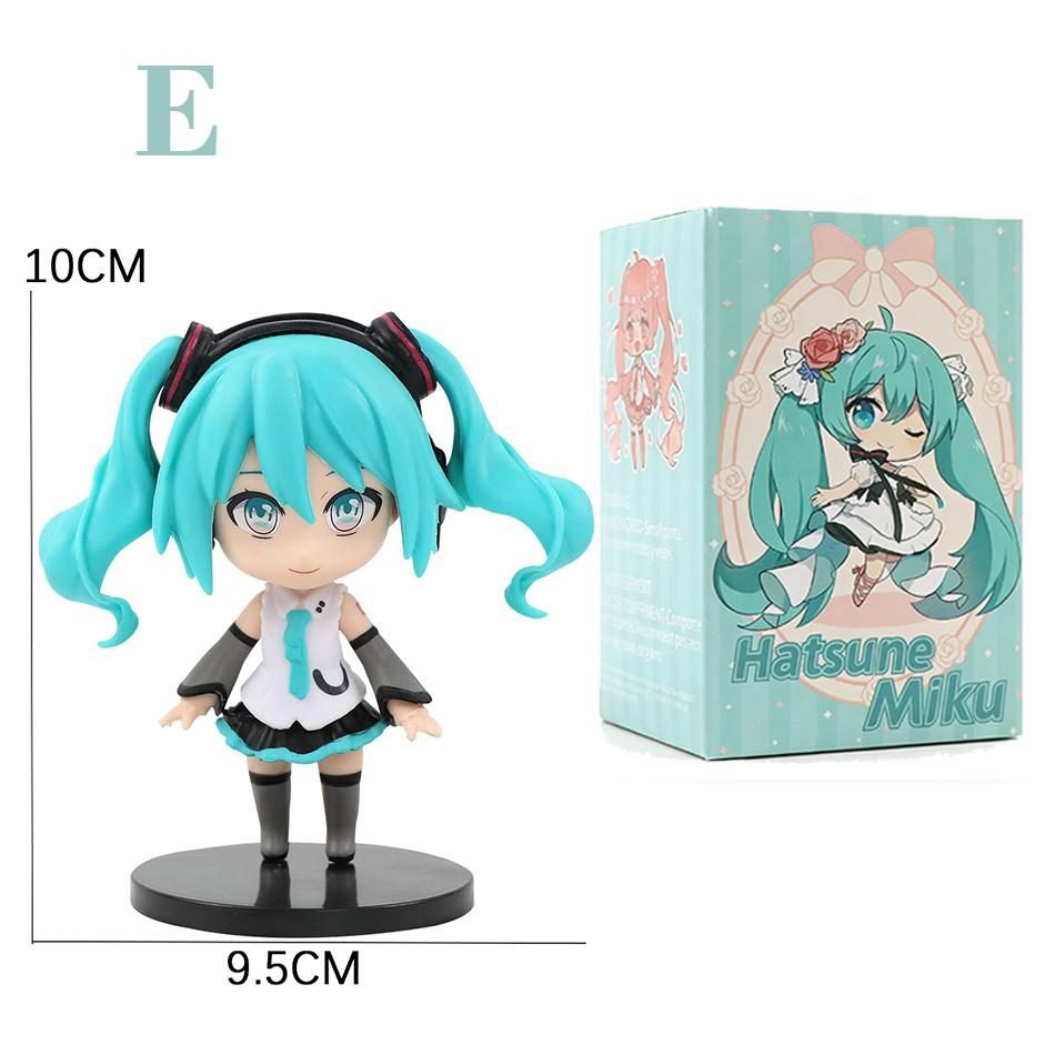 6Pcs Q Version Hatsune Miku Anime Action Figurine  Pvc Model Collection Dolls Desktop Decoration Kids Toys Birthday Gifts