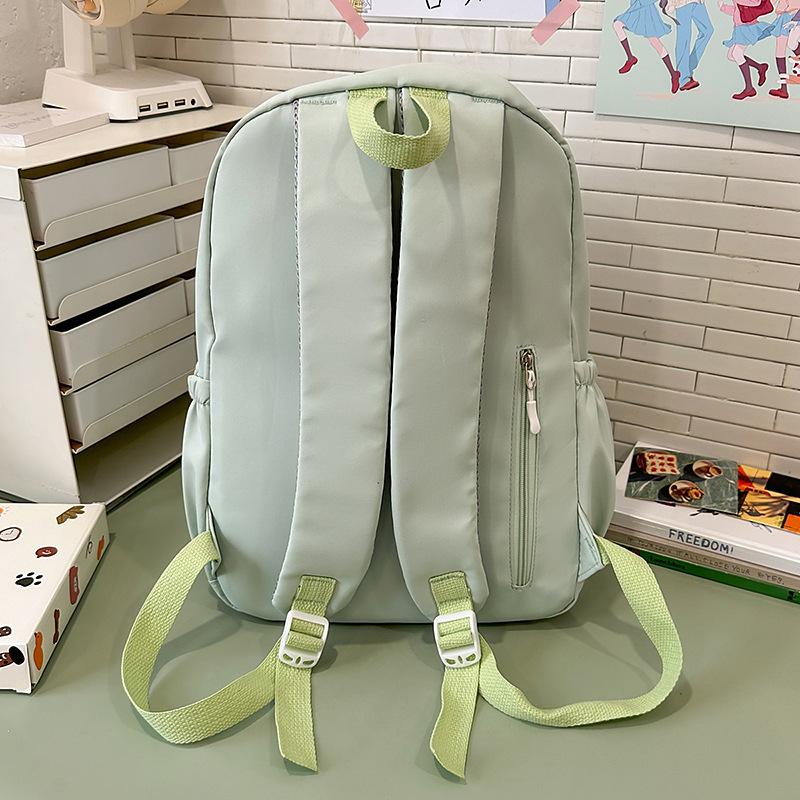 School bag, forest-style INS minimalist campus soft girl school bag, Japanese Harajuku vintage solid color backpack for middle school students