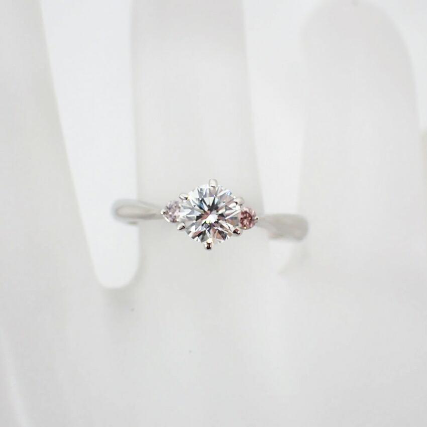 [Used] Pt900 Diamond 0.075ct / 0.525ct Ring / Size 9 / g526-23