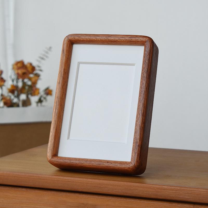 Custom Mortise and Tenon Photo Frame – Solid Black Walnut & Red Beech Wood, 67810/12 Inch, DIY Wood Frame
