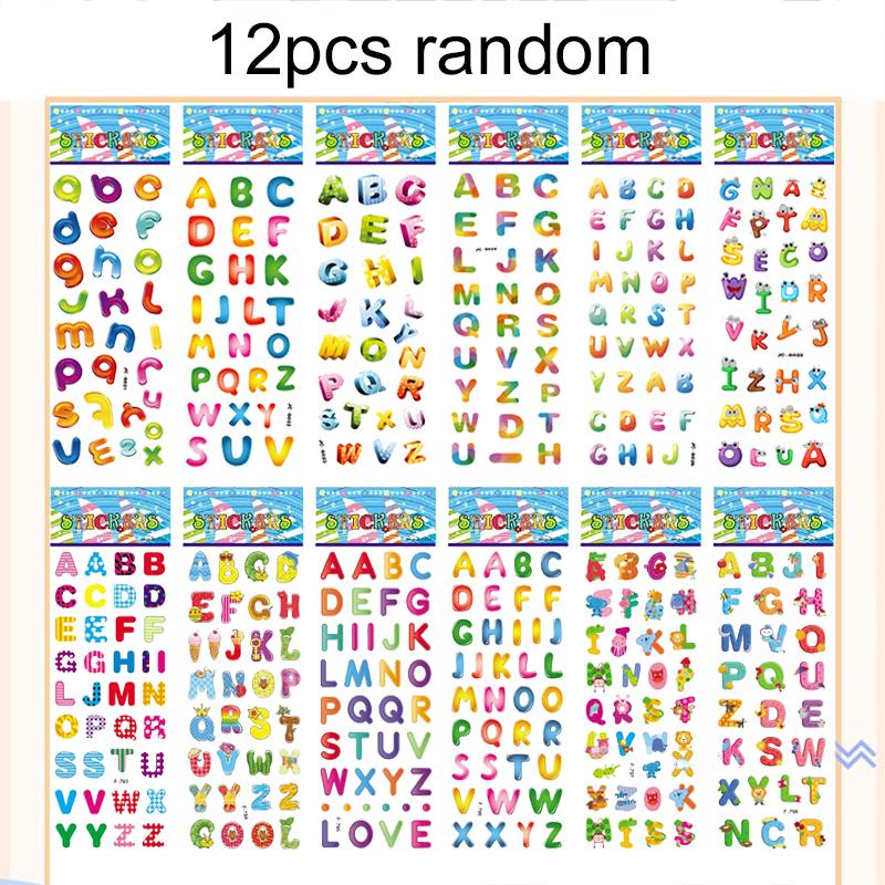 12pcs/set 3D Bubble Sticker Stationery Stickers Office Educational Supplies Scrapbook Album Decoration School Student Reward TMZ
