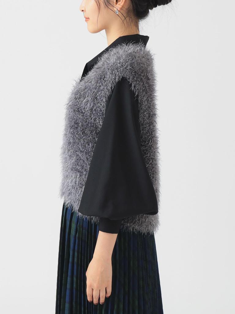 B:MING LIFE STORE by BEAMS S/S Knit Vest, Lamé Knit Vest, Women's, Charcoal Grey, Free Size