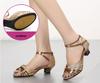 Latin Dance Shoes For Women Mid Heel Sneakers Square Dance Shoes Sandals Square Ballroom Satin Banquet Ladies Shoes