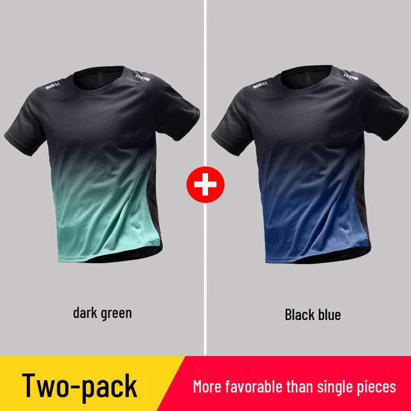 Herren Schnelltrocknendes Eisseiden Sportset: Atmungsaktives, lockeres, kurzärmeliges Lauf-/Fitness-Outfit für den Sommer.