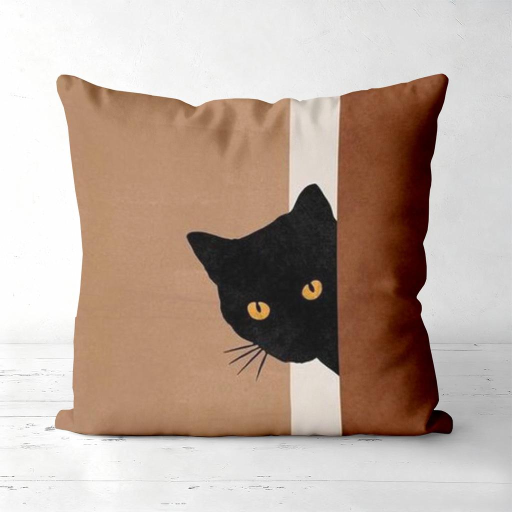 Cute Black and White Cat Pattern Throw Pillow Cushions Polyester pillowcase, sofa decorative cushion cov Headboard Pillow