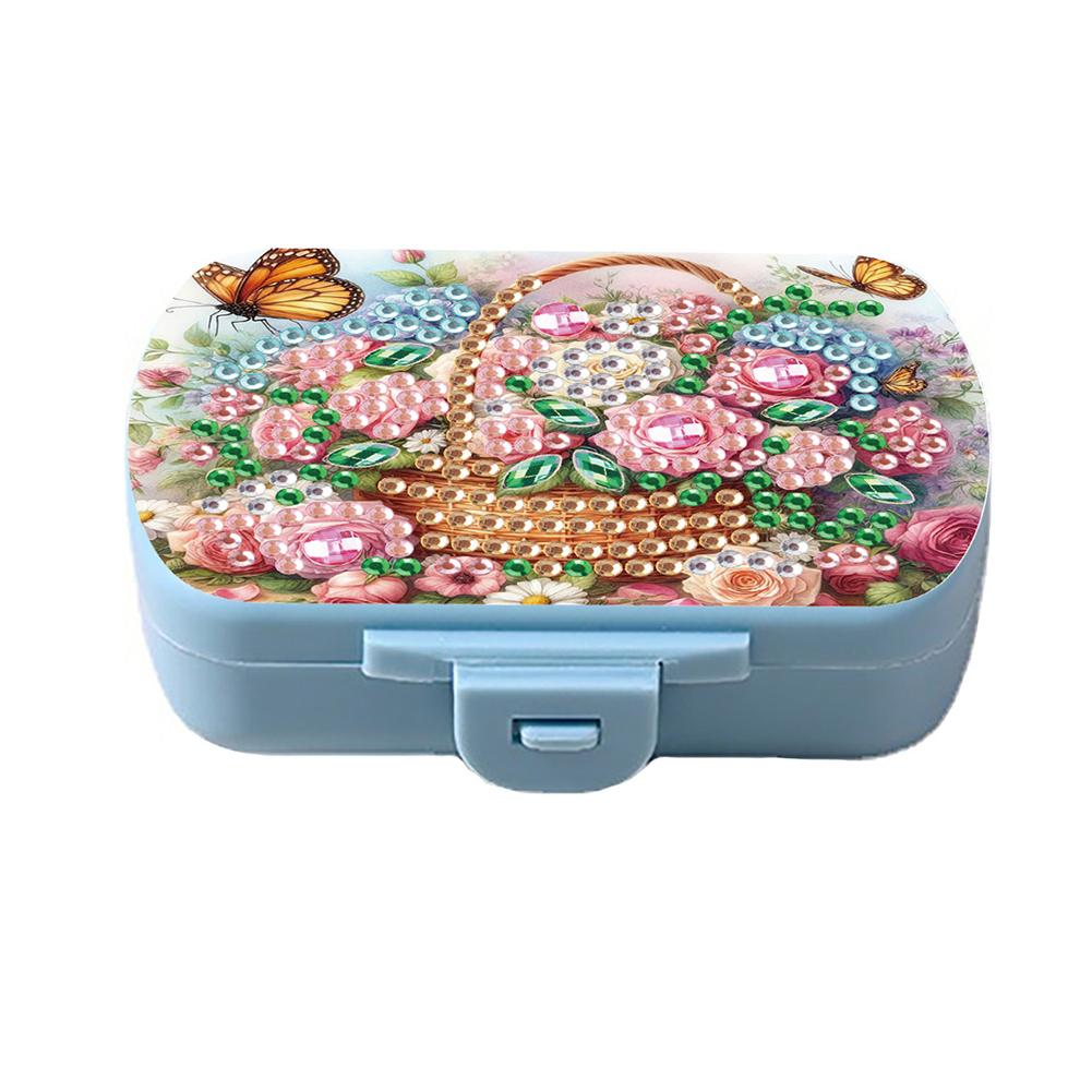 5D DIY Diamond Painting Dot Pill Case Diamond Painting Pill Dispenser Diamond Art Travel Medicine Storage Case for Art Craft