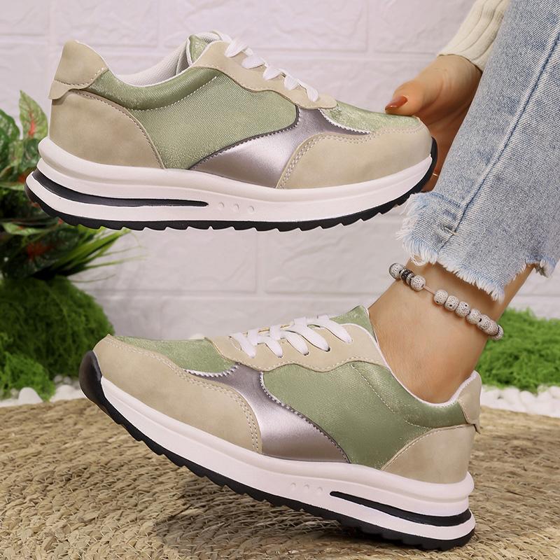 Fashion 2025 Women's Sneakers Mix Color Platform Sports Shoes Women Comfortable Lace-Up Causla Shoes Woman Fashion Non Slip Tennis Shoes