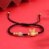 PANJBJ Kaninchen Armband für Damen Mädchen Rotes Geflecht Verstellbarer Schmuck Neujahrs Geburtstagsgeschenk Dropshipping Großhandel