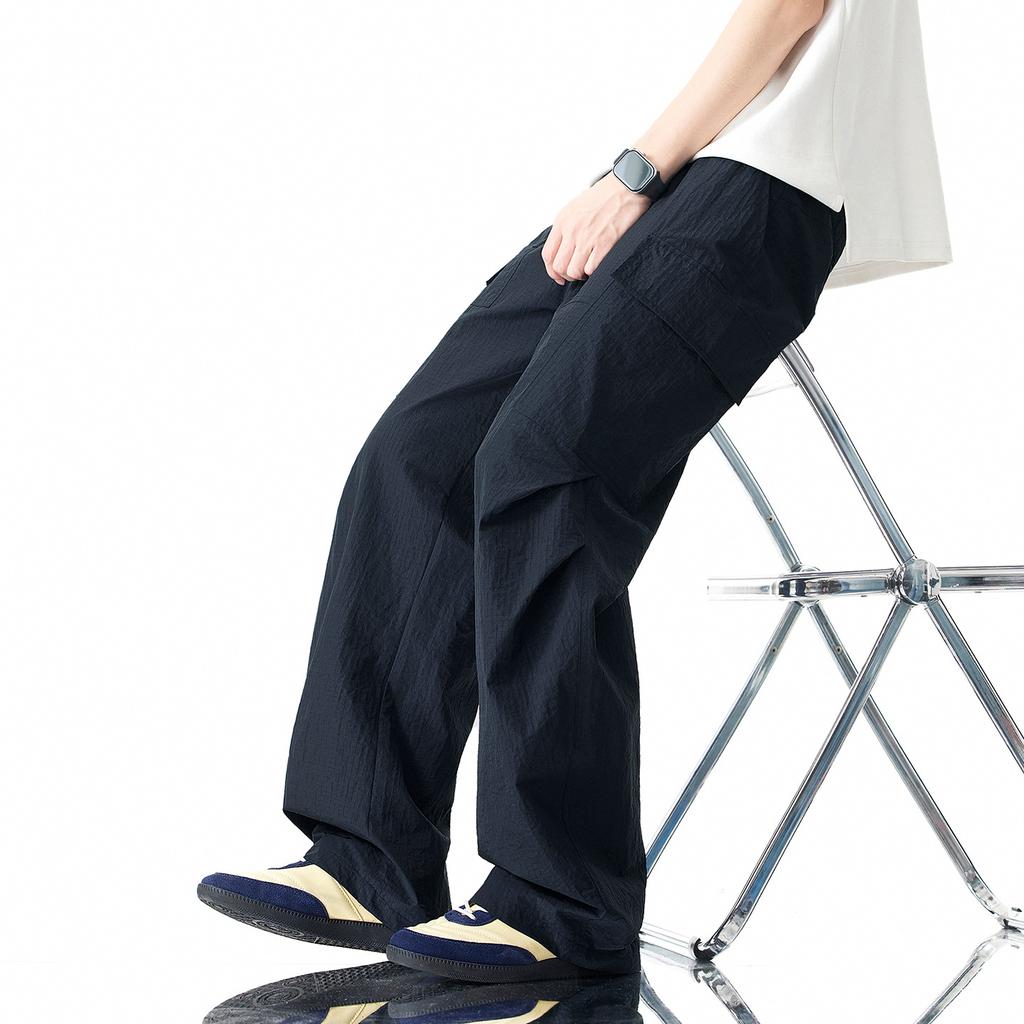 American outdoor functional wind ice silk cool overalls thin men's summer new loose straight casual trousers