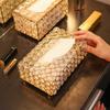 Artificial Crystal Tissue Box Paper Rack Office Table Decoration Facial Case Holder Removable Napkin Tray Storage