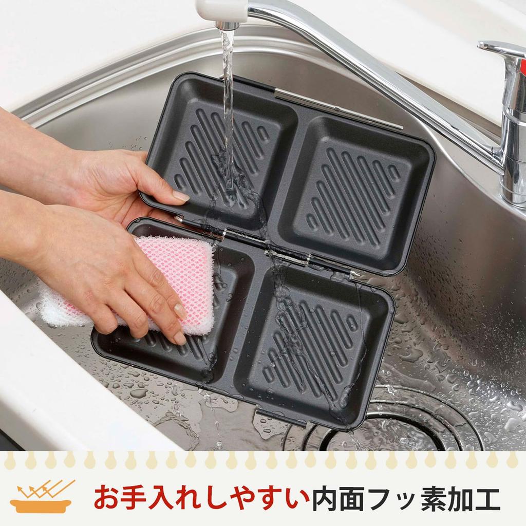 Shimomura Kikaku Hot sandwich maker that can bake two types at once in Fish Toaster Suitable for cutting 6 to 8 slices of Can be grilled up to the Can