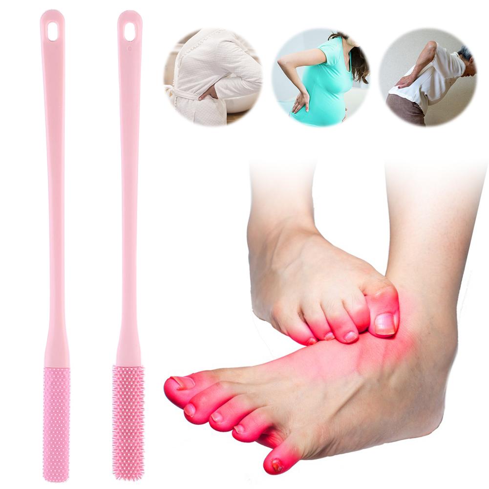 2Pcs Toe Cleaning Brush Silicone Foot Brush Exfoliation Lotion Applicator Feet Cleaner Scrub for Seniors Elderly Disabled