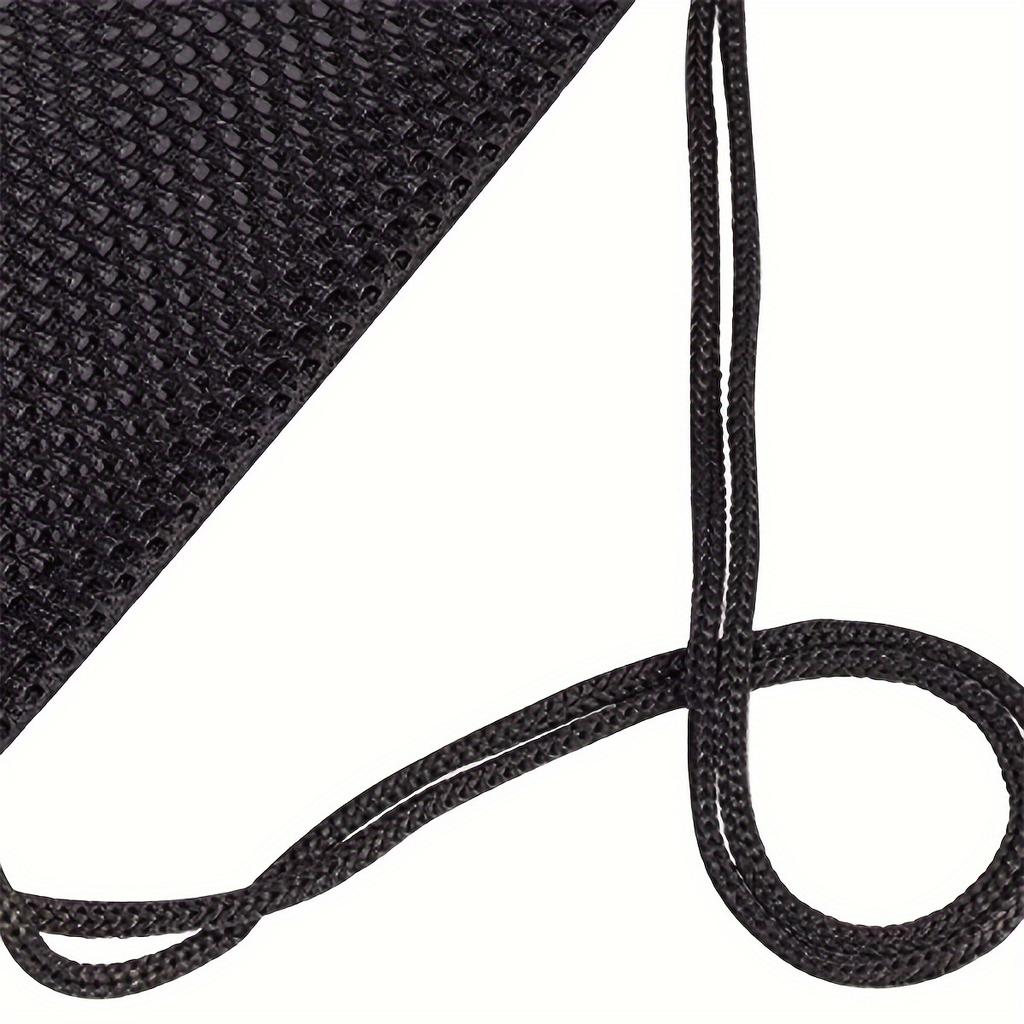 Schwarze tragbare Beutel mit Kordelzug und großem Fassungsvermögen für Supermarkt-Obst und -Gemüse, Netz-Aufbewahrungsbeutel für Strandkleidung, Sport und schmutzige Wäsche