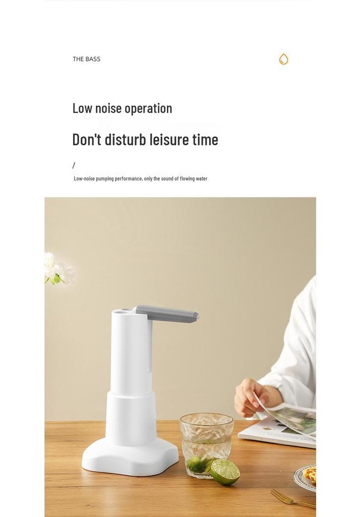 Wireless Folding Electric Water Pump: Automatic Dispenser for Bottled and Mineral Water, Dual-Use for Tabletop and Barrel, Manual Presser Included.