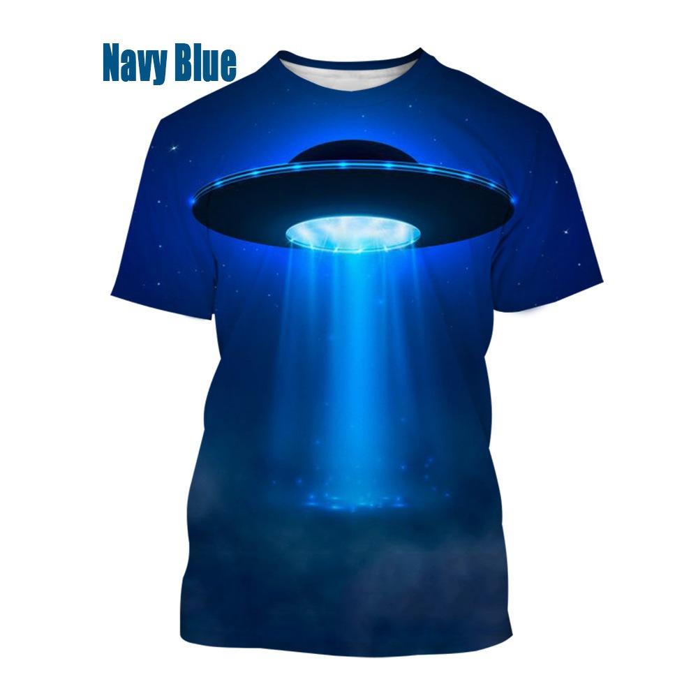 

Футболка с короткими рукавами с принтом космического корабля 3D для взрослых и мужчин, летняя спортивная одежда больших размеров M