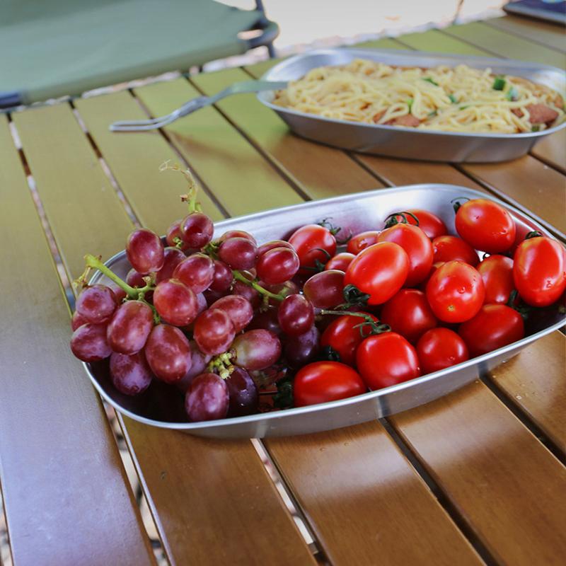 Metal Serving Dish Vintage Tinplate Dinner Plate Stainless Steel Serving Tray Round Seasoning Plates Set For Fruits For Dining