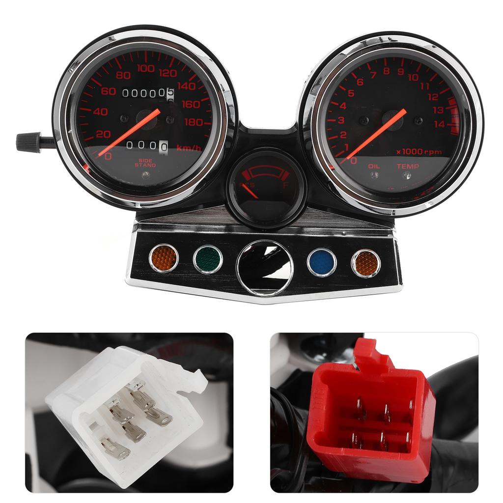 Motorrad Instrumentenanzeige Baugruppe Tachometer Kilometerzähler Rote Skalen Passend für HONDA CB400