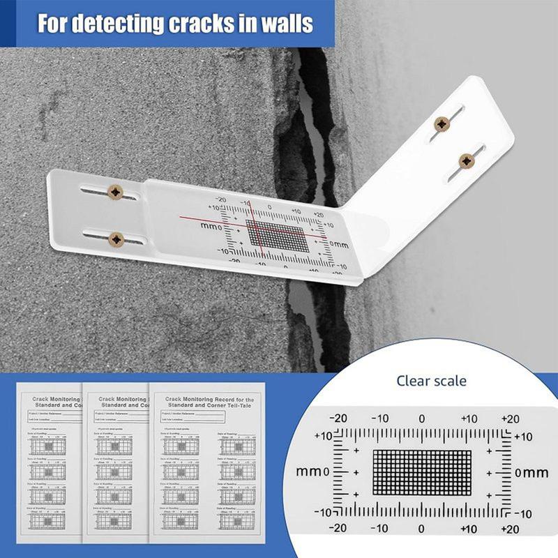 L Shape Acrylic Ruler Crack Monitoring Record for Detection Tracking Building Internal External Wall Crack Monitoring Tool