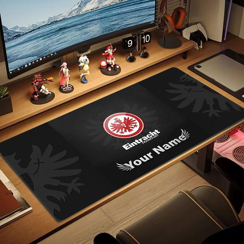 Eintracht Frankfurt Benutzerdefinierter Name Große Größe Mauspads Große Gaming-Tischauflage Rutschfest Laptop Tablet Großes Mauspads XXL Matte Mini-PC-Spielmatte Mit Schloss