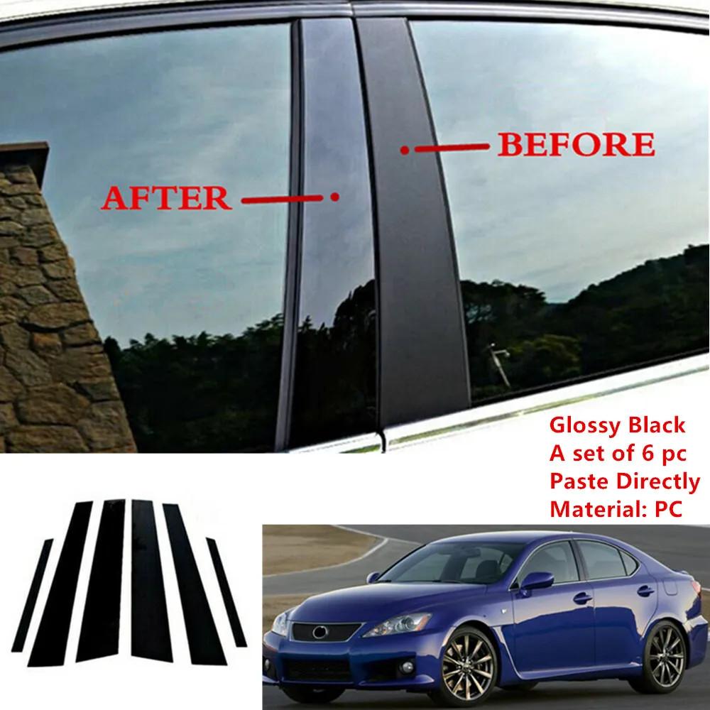 For Lexus GS 2006-2011 Glossy Black Window Pillar Posts Door Window Trim Cover