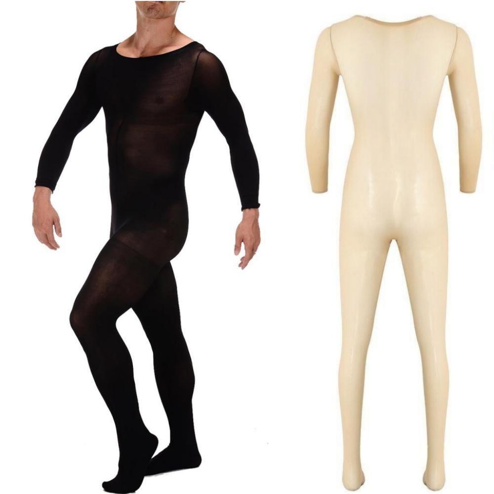 New Plus Size Mens Bodysuit Underwear Sexy Long Sleeve Body Stocking Men Underwear Transparent Sexy Underwear for Men