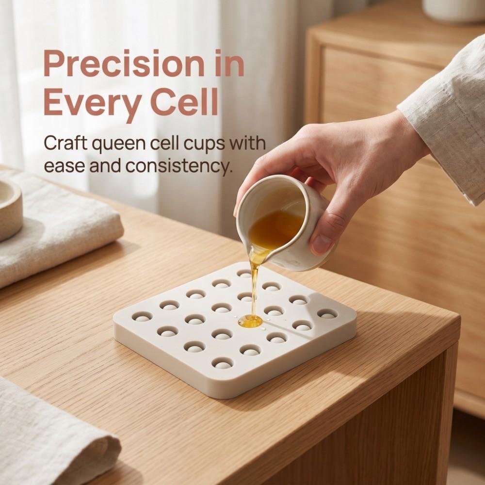 Silicone Bee Cell Cup Mold 4-Row Queen Bee Rearing Mold Silicone Mold Beekeeping Supplies