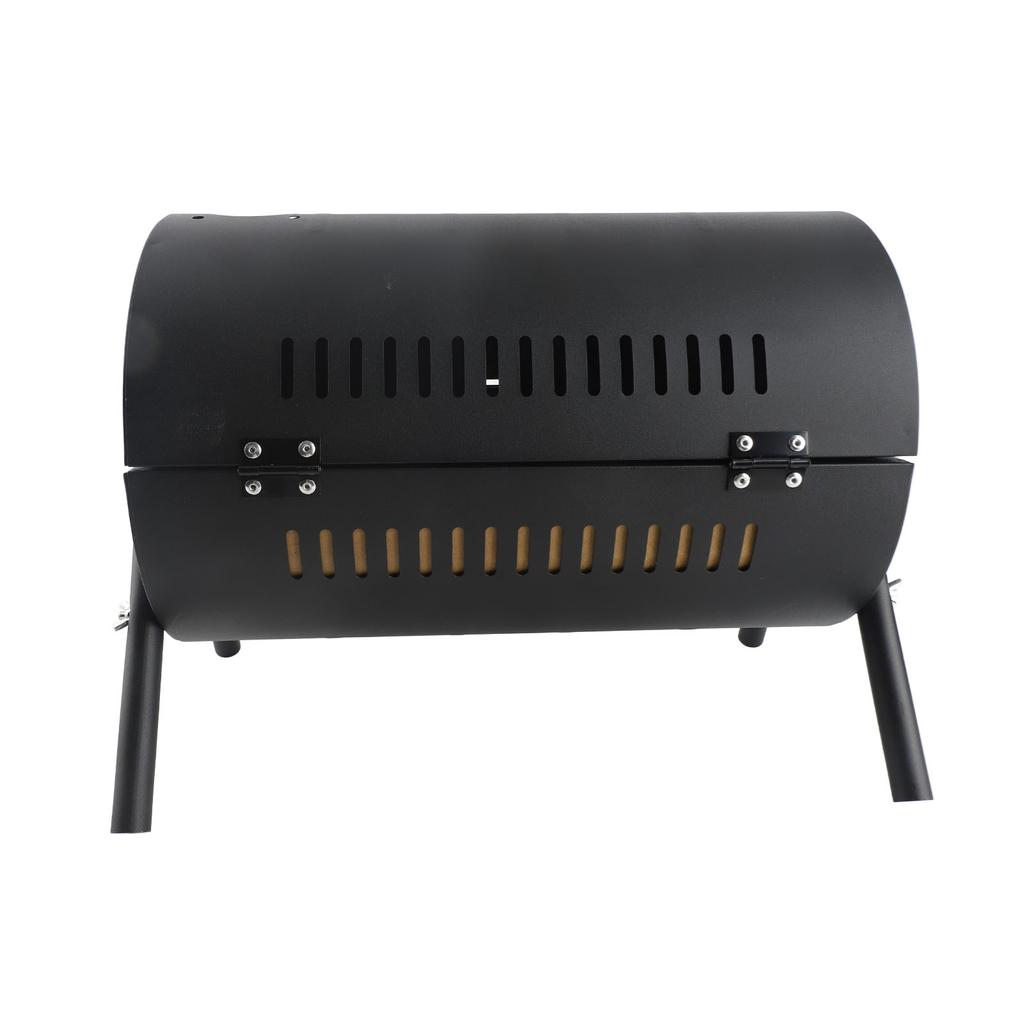 Charcoal Barbecue Grill Portable Smoke Free Double Sided Metal Charcoal BBQ Grill for Camping Picnics Parties Black