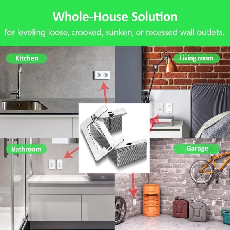 Pack of 20 Metal Electrical Box Spacers for Loose Outlets and Switches Leveling Plates for Receptacles and Wall Plates