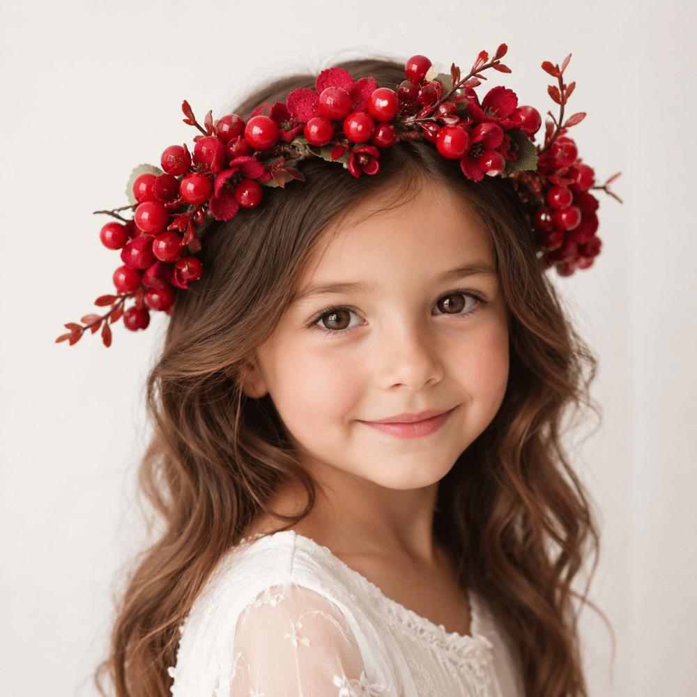 Wine Red Rose Flower Hairband Large Ribbon Wreath Headband Bridal Hair Accessory Bridesmaid