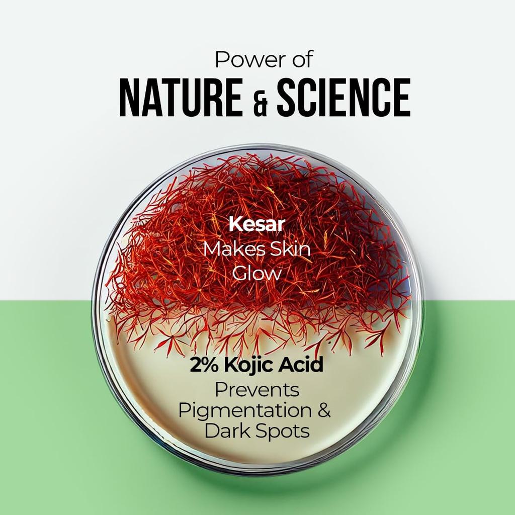 Dr. Sheth's Kesar & 2% Kojic Acid Ampoule Serum 10 Ml Pack for Brightening & Glowing Skin