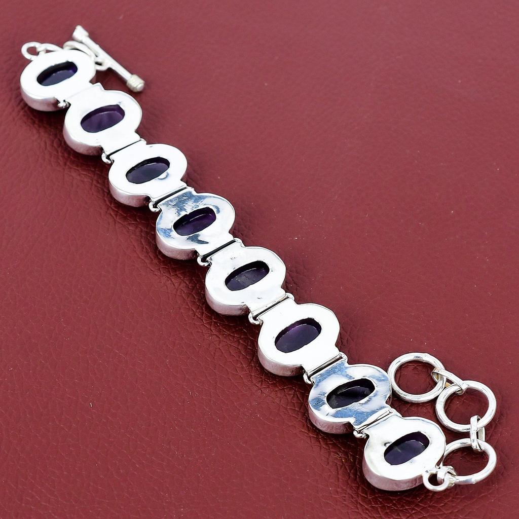 Star amethyst bracelet 925 sterling silver adjustable chain bracelet brand new jewelry genuine gemstone bracelet handmade bracelet for gifts