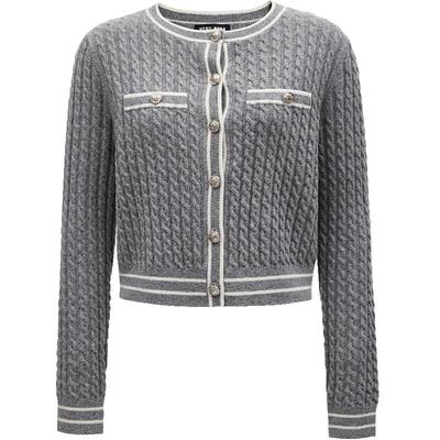 Women's Colorblock Round Neck Knit Cardigan