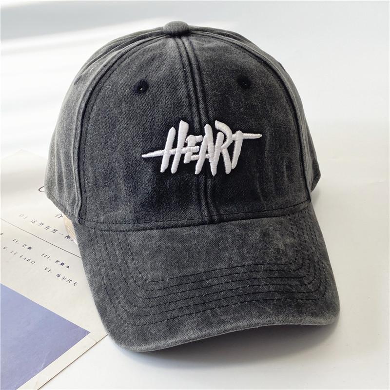 Four Seasons Washing Baseball Cap Men Korean Three Dimensional Letter Embroidered Baseball Cap Women Darkened Wide Brim Showing Face Small Sun Hat