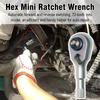 2-in-1 Mini Ratchet Wrench Adapter, Magnetic 1/4" Hex Bit Holder & 1/4" Drive For Socket, For Tight Spaces,Tools, EDC Ratch X6O5