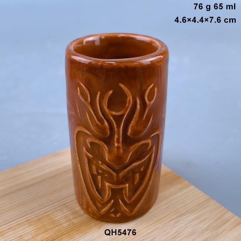 American Ceramic Relief Cup Hawaiian Cocktail Cup Grimace Cup Ceramic Tiki Cup Bar Tiki Cup