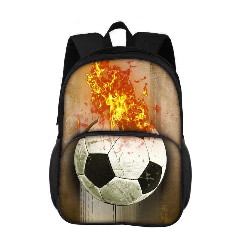 Soccer round front bag backpack, new sports style youth football print best partner for male and female students going to school